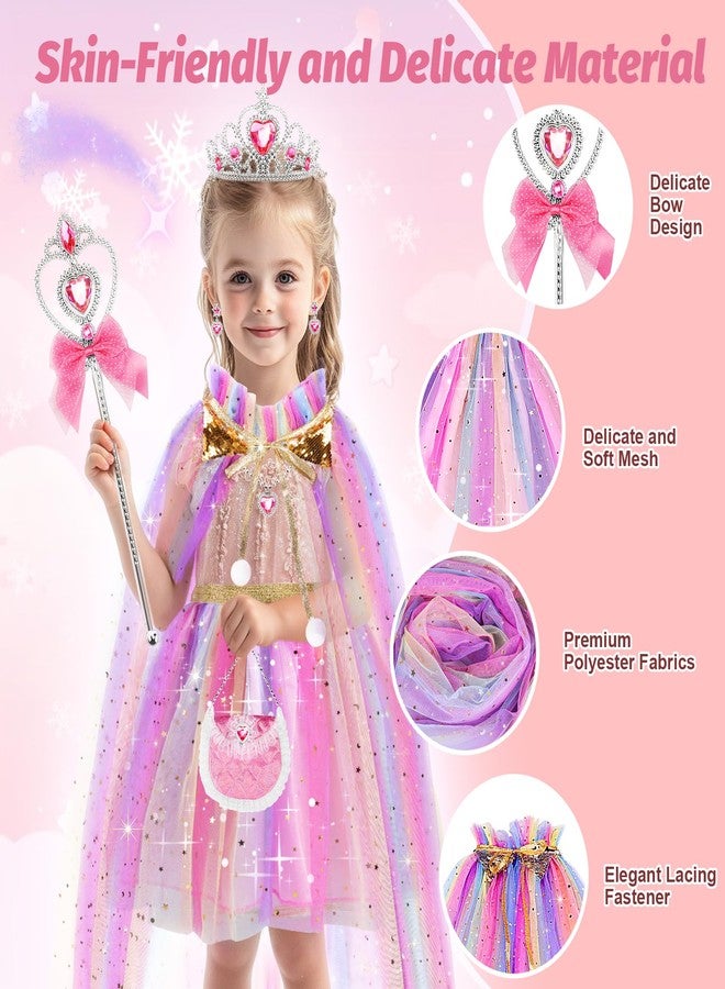 FunMission Princess Dress Up for Little Girl Toys, 9Pcs Christmas Costumes for Kids, Princess Costume Girls, Dress up Clothes for Play, Princess Cape with Crown, Present for Ages 3+ - Image 3